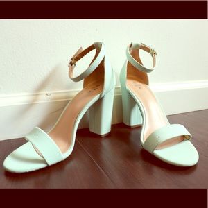 Women’s vegan teal heels
